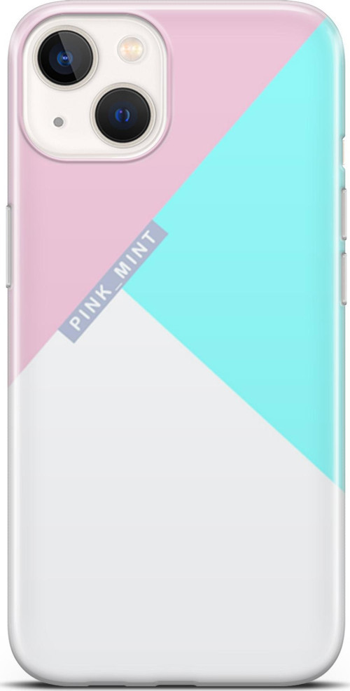 Apple İphone 13 Mini Kılıf Orijinal Seri Typo 08 Pink Mint Baskılı Kılıf