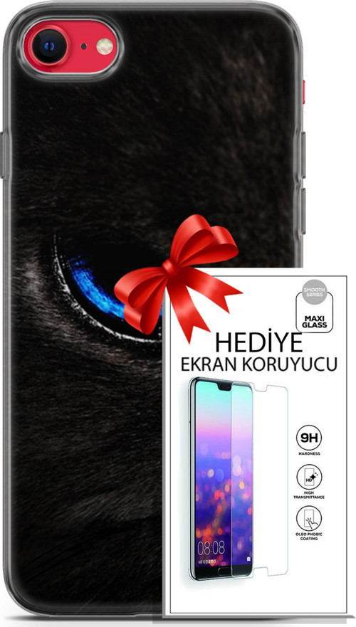 Apple İphone Se 2020 - 2022 Kılıf Orijinal Seri Scotish-British 25 Maine Coon Soyulmayan Kılıf + Ekran Koruyucu