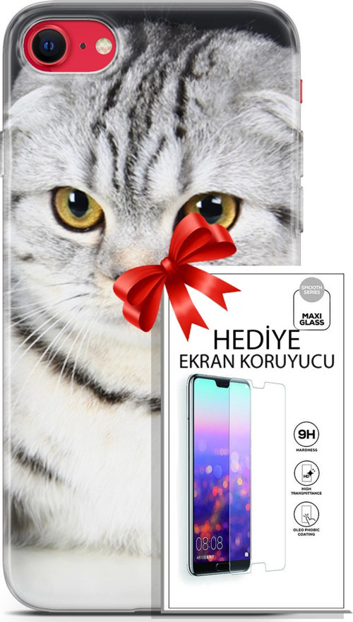 Apple İphone Se 2020 - 2022 Kılıf Orijinal Seri Scotish-British 18 British Beyaz Parlak Kılıf + Ekran Koruyucu