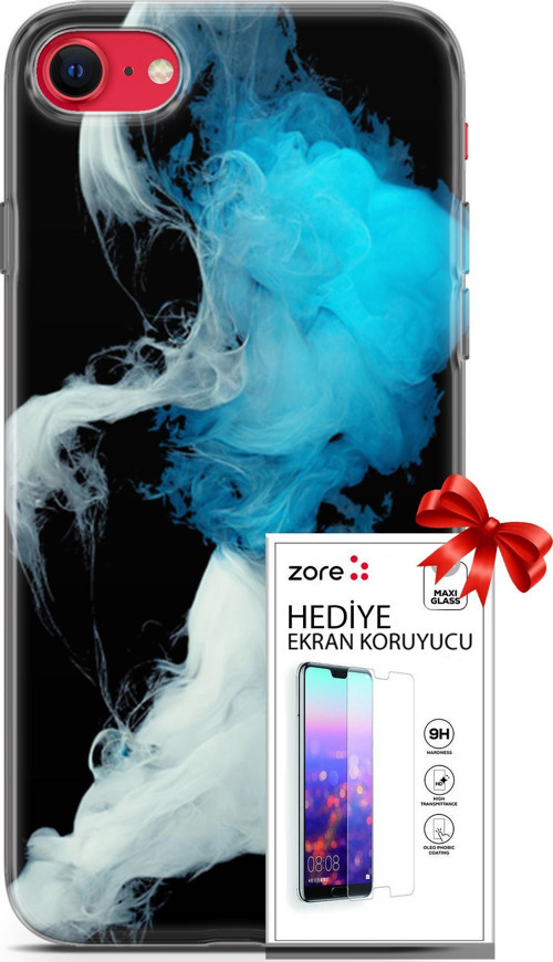 Apple İphone Se 2020 - 2022 Kılıf Orijinal Seri Supers 06 Soyut Duman Koruyucu Kapak Ekran Koruyucu