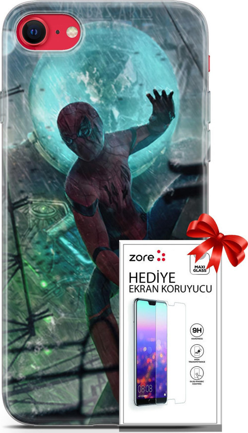 Apple İphone Se 2020 - 2022 Kılıf Orijinal Seri Supers 19 Marvel Movie Tam Koruma Kılıf + Ekran Koruyucu
