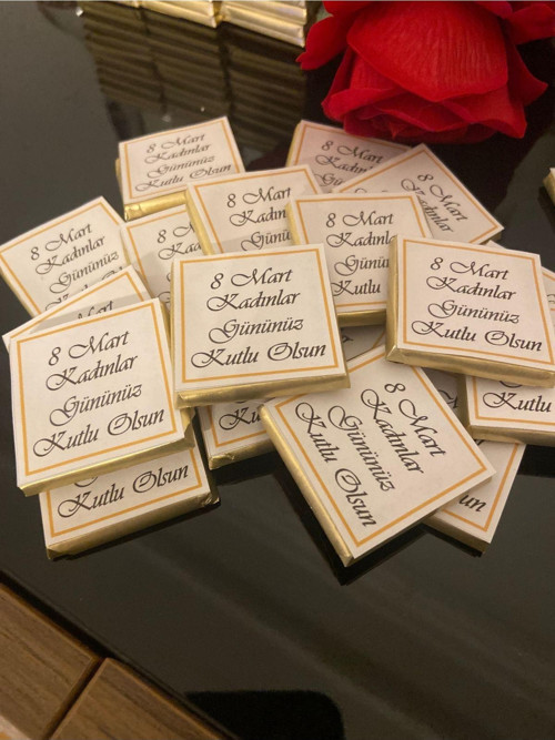 8 Mart Kadınlar Gününe Özel 50 Adet Maden Çikolata Hediyelik