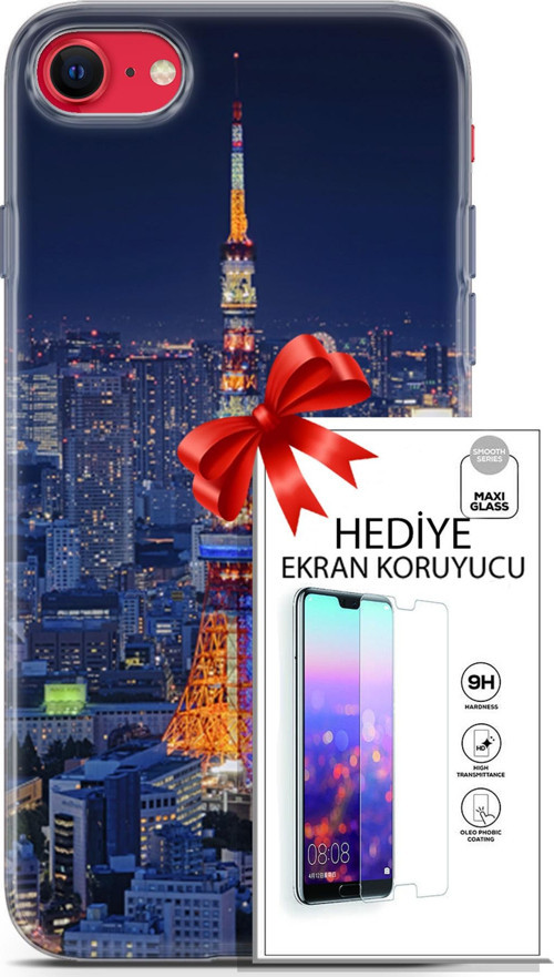 Apple İphone Se 2020 - 2022 Kılıf Orijinal Seri Fantasy 02 Eyfel Kapak Ve Ekran Koruyucu