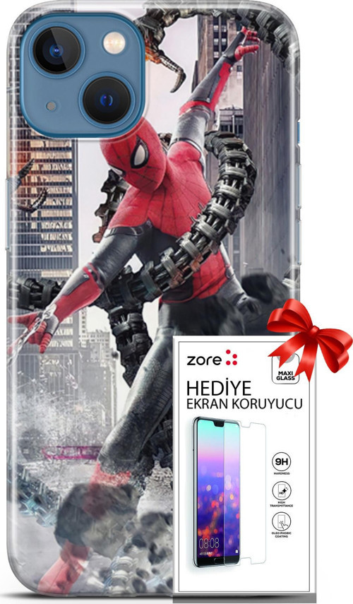 Apple İphone 13 Kılıf Orijinal Seri Supers 25 No Way Home Soyulmayan Kılıf + Ekran Koruyucu Full Koruma