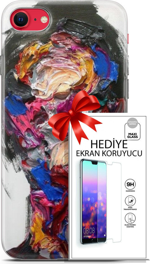 Apple İphone Se 2020 - 2022 Kılıf Orijinal Seri Soul 02 Sanatsal Kapak Ve Ekran Koruyucu