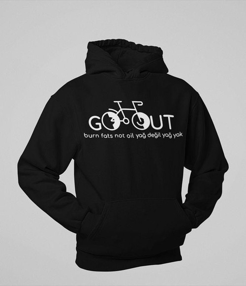 Burn Fats Not Oil Yazılı Unisex Oversize Yağ Değil Yağ Yak Yazılı Hoodie