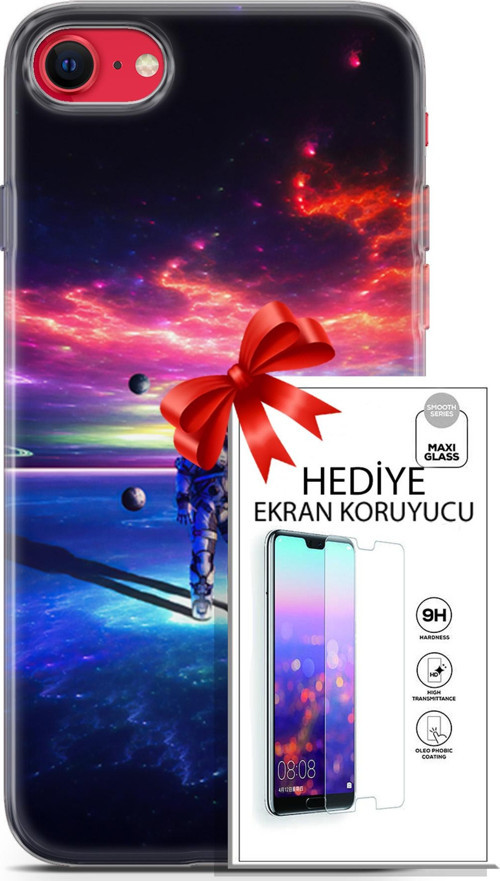Apple İphone Se 2020 - 2022 Kılıf Orijinal Seri Neo 22 Kaptan Amerika Kap + Ekran Koruyucu