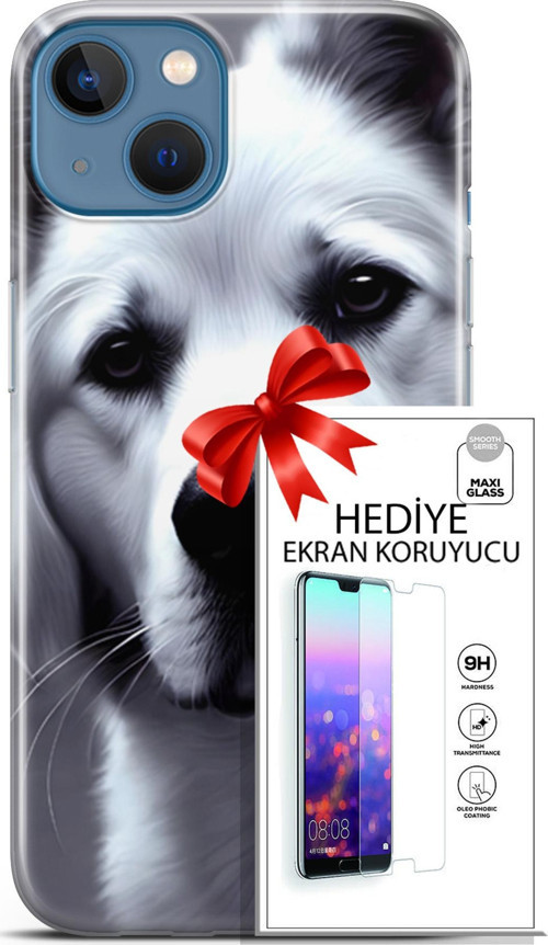 Apple İphone 13 Kılıf Orijinal Seri Dogs 17 Avcı Yumuşak Kılıf + Ekran Koruyucu