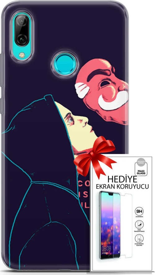 Huawei P Smart 2019 Kılıf Orijinal Seri Algorand 18 Illusion Parlak Kılıf + Ekran Koruyucu Full Koruma