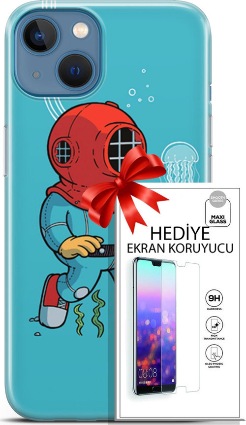 Apple İphone 13 Kılıf Orijinal Seri Neo 08 Batman Dc Baskılı Kılıf + Ekran Koruyucu