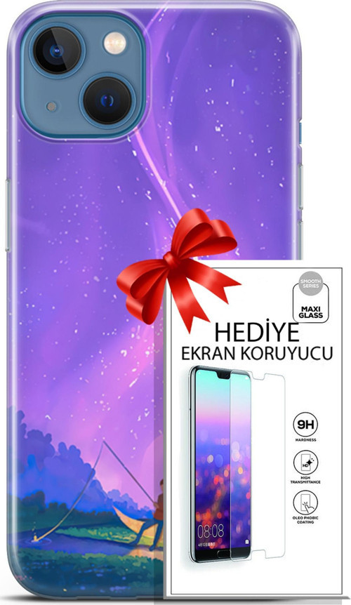 Apple İphone 13 Kılıf Orijinal Seri Neo 15 Clowhunter Kalın Silikon + Ekran Koruyucu