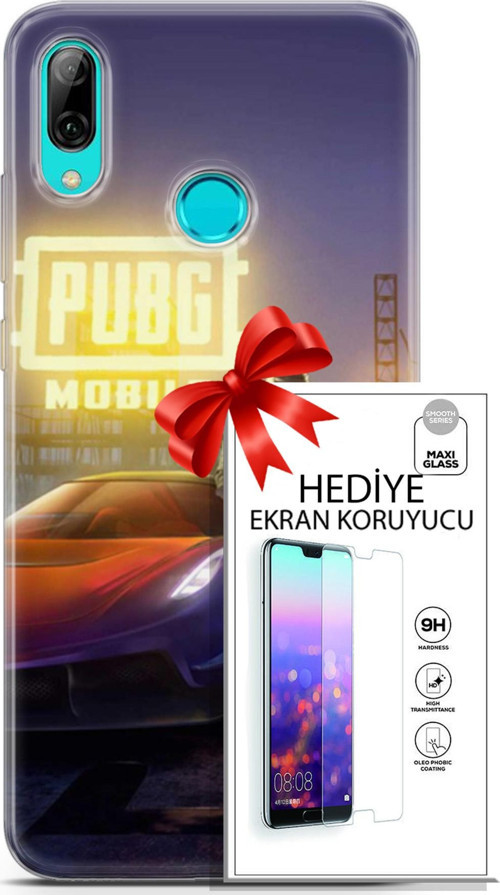 Huawei P Smart 2019 Kılıf Orijinal Seri Pubg 17 Arabalı Yumuşak Kılıf + Ekran Koruyucu