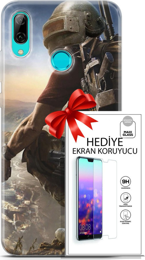 Huawei P Smart 2019 Kılıf Orijinal Seri Pubg 10 Mobile Full Hd Kılıf + Ekran Koruyucu