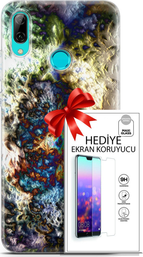 Huawei P Smart 2019 Kılıf Orijinal Seri Nature 13 Volkanik Case Kapak Ekran Koruyucu