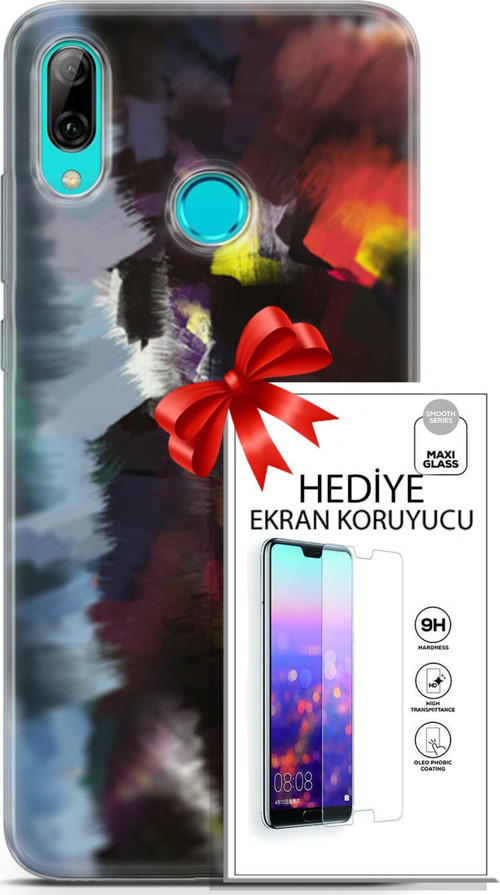 Huawei P Smart 2019 Kılıf Orijinal Seri Nature 19 Çok Renkli Tam Koruma Kılıf + Ekran Koruyucu