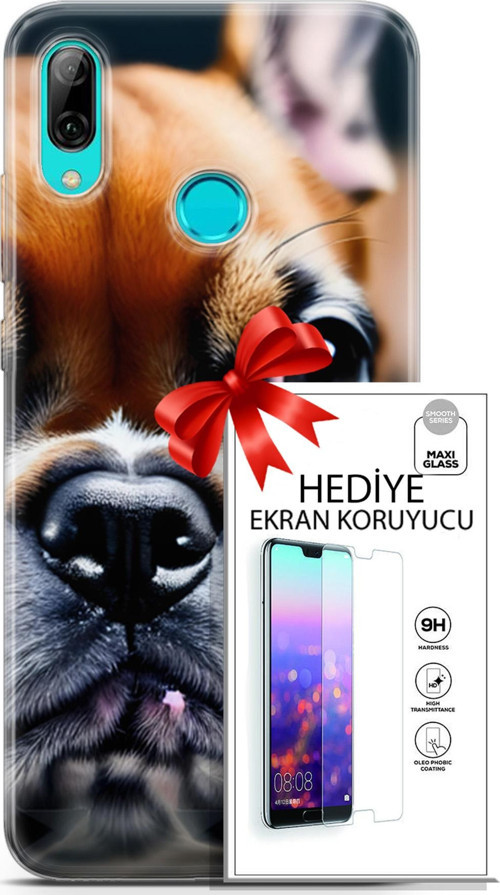 Huawei P Smart 2019 Kılıf Orijinal Seri Dogs 10 İngiliz Mastiff Full Hd Kılıf + Ekran Koruyucu