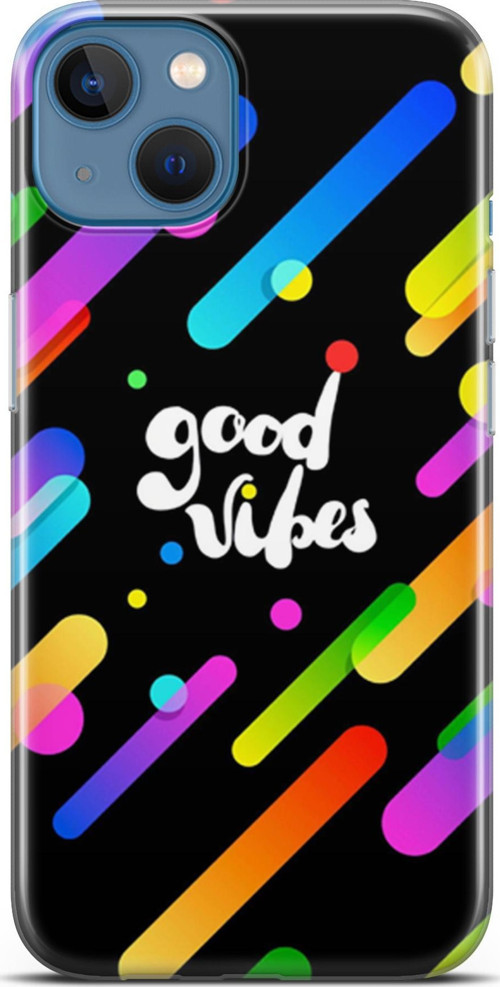 Apple İphone 13 Kılıf Orijinal Seri Typo 27 Good Vibes Lazer Kesim Silikon