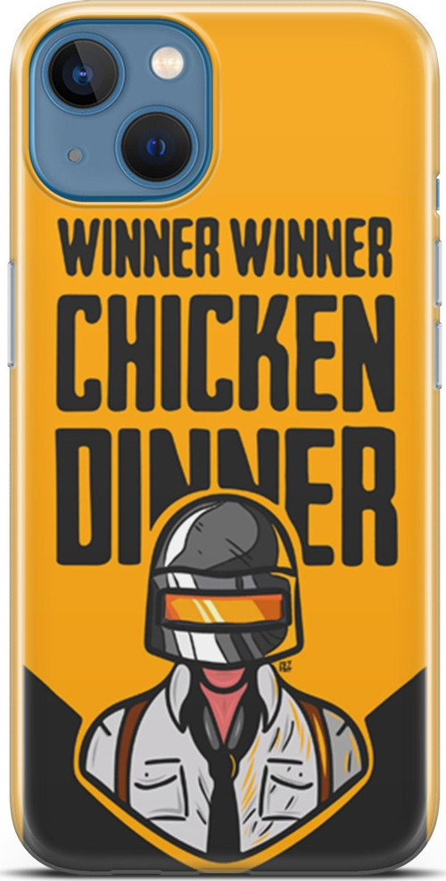 Apple İphone 13 Kılıf Orijinal Seri Typo 17 Winner Chicken Dinner Yumuşak Kılıf