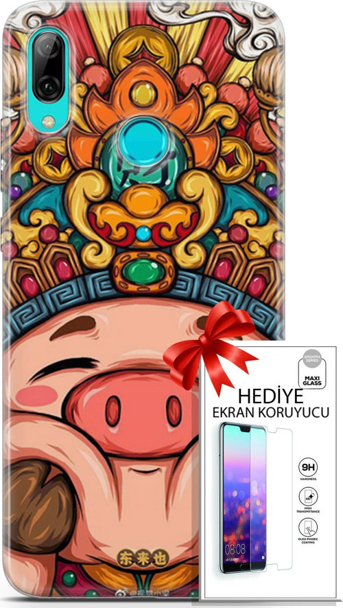 Huawei P Smart 2019 Kılıf Orijinal Seri Bounce 19 Emma Robertson Tam Koruma Kılıf + Ekran Koruyucu