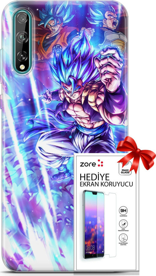 Huawei P Smart S 2020 Kılıf Orijinal Seri Supers 17 Dragon Gogeta Anime Yumuşak Kılıf + Ekran Koruyucu