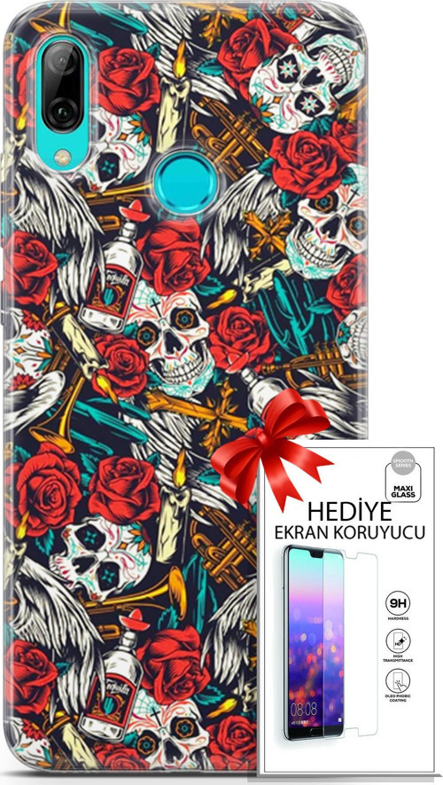 Huawei P Smart 2019 Kılıf Orijinal Seri Bounce 21 Carol Lowe Darbe Önleyici Kapak + Ön Ekran Koruyucu