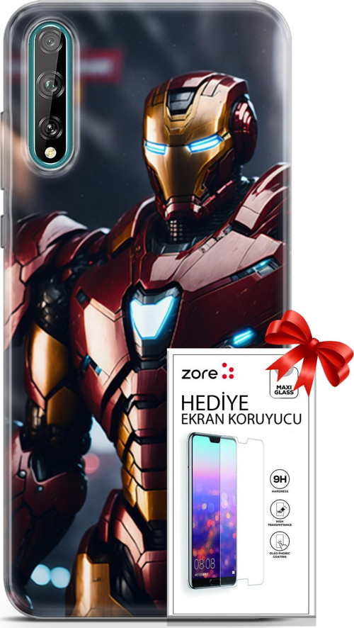 Huawei P Smart S 2020 Kılıf Orijinal Seri Supers 23 Iron Man Telefon Kabı Ve Ekran Koruyucu