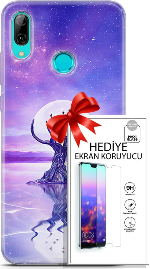 Huawei P Smart 2019 Kılıf Orijinal Seri Neo 30 Carnage Kenarları Şeffaf Kapak Ve Ekran Koruyucu