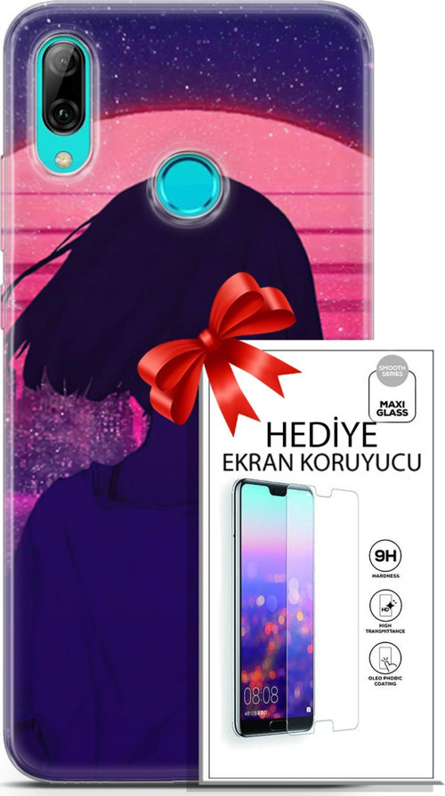 Huawei P Smart 2019 Kılıf Orijinal Seri Neo 12 Blak Panther Tasarım Kılıf + Ekran Koruyucu
