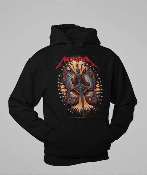 Tasarım Rock Metal Müzik Grubu Baskılı Unisex Oversize Metallica Hoodie