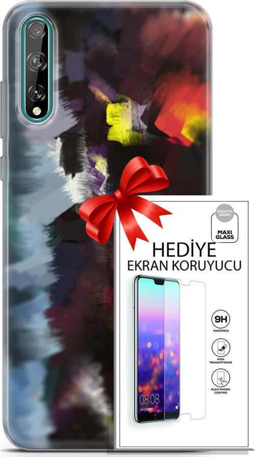 Huawei P Smart S 2020 Kılıf Orijinal Seri Nature 19 Çok Renkli Tam Koruma Kılıf + Ekran Koruyucu