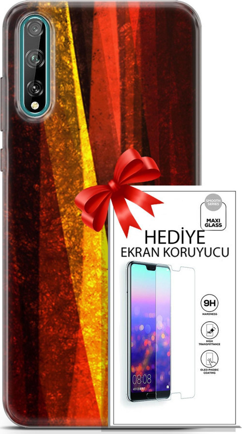Huawei P Smart S 2020 Kılıf Orijinal Seri Nature 17 Sarı Katman Yumuşak Kılıf + Ekran Koruyucu