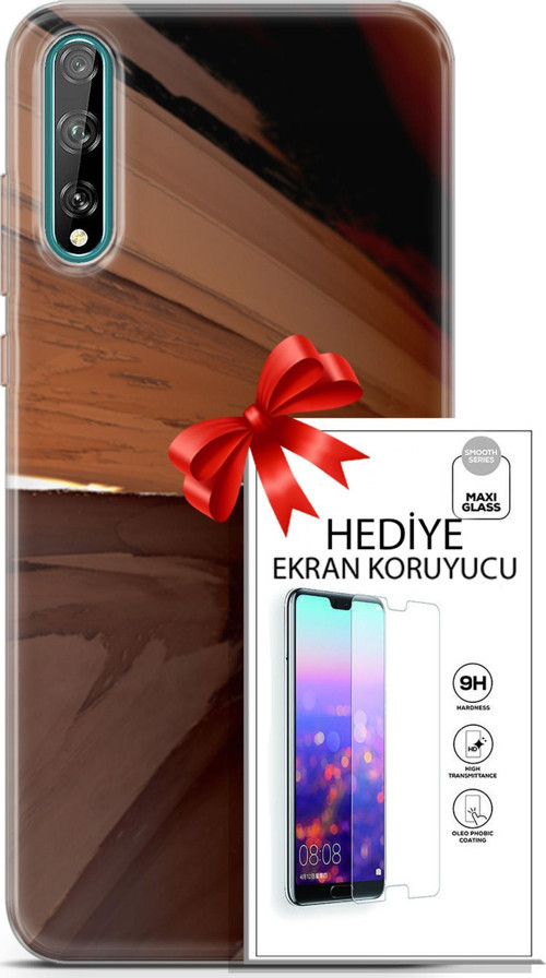 Huawei P Smart S 2020 Kılıf Orijinal Seri Nature 01 Kahverengi Tonlar Telefon Kılıfı + Ekran Koruyucu