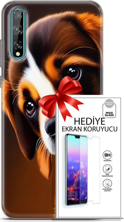 Huawei P Smart S 2020 Kılıf Orijinal Seri Dogs 05 Üzgün Yavru Koruma Kılıfı + Ekran Koruyucu