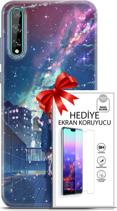 Huawei P Smart S 2020 Kılıf Orijinal Seri Fantasy 10 Anime Kar Full Hd Kılıf + Ekran Koruyucu