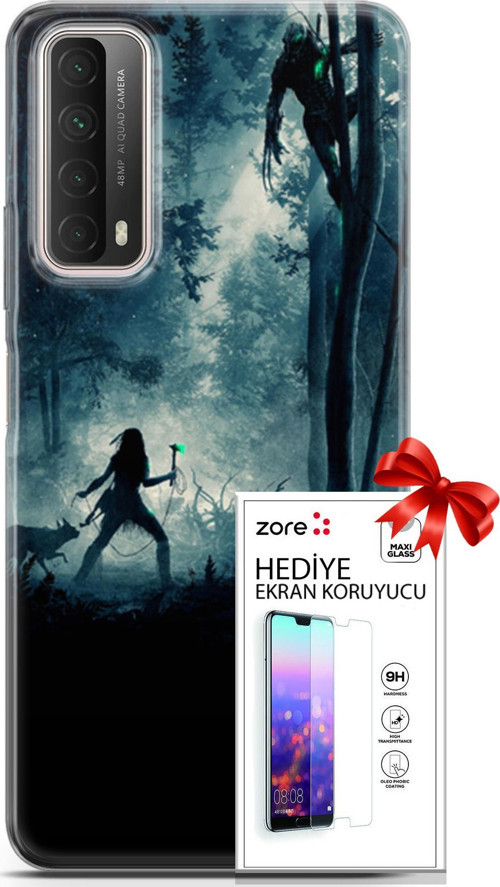 Huawei P Smart 2021 Kılıf Orijinal Seri Supers 01 Prey Telefon Kılıfı + Ekran Koruyucu