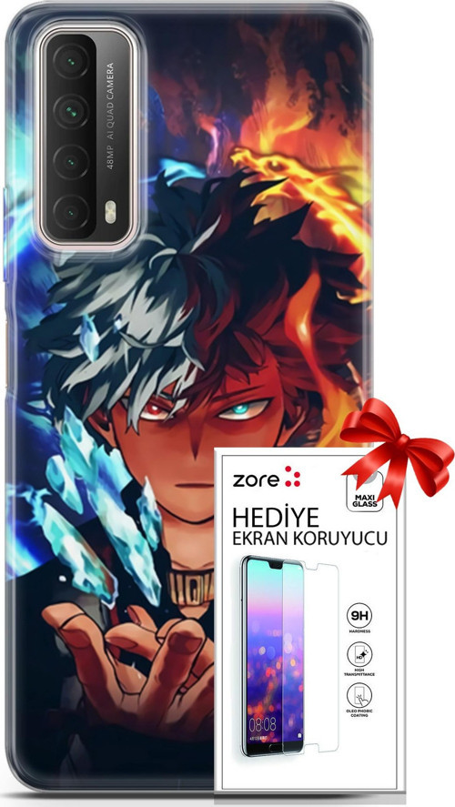 Huawei P Smart 2021 Kılıf Orijinal Seri Supers 13 Todoraki Anime Case Kapak Ekran Koruyucu