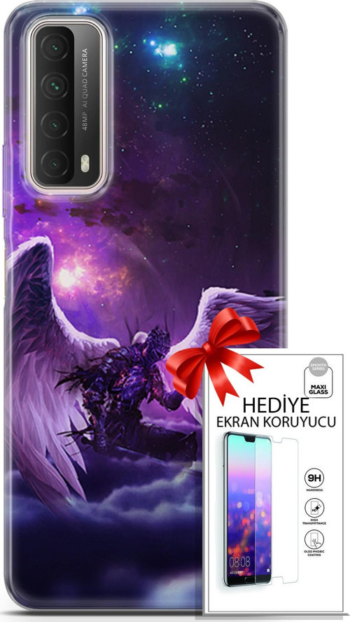 Huawei P Smart 2021 Kılıf Orijinal Seri Cardano 23 Melek Telefon Kabı Ve Ekran Koruyucu