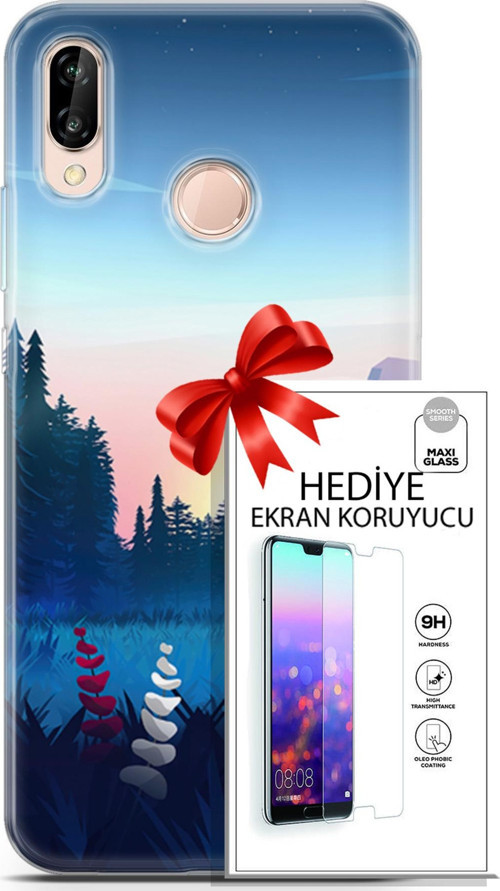 Huawei P20 Lite Kılıf Orijinal Seri Neo 11 Batgirl 4K Baskılı Kılıf + Ekran Koruyucu Full Korumak