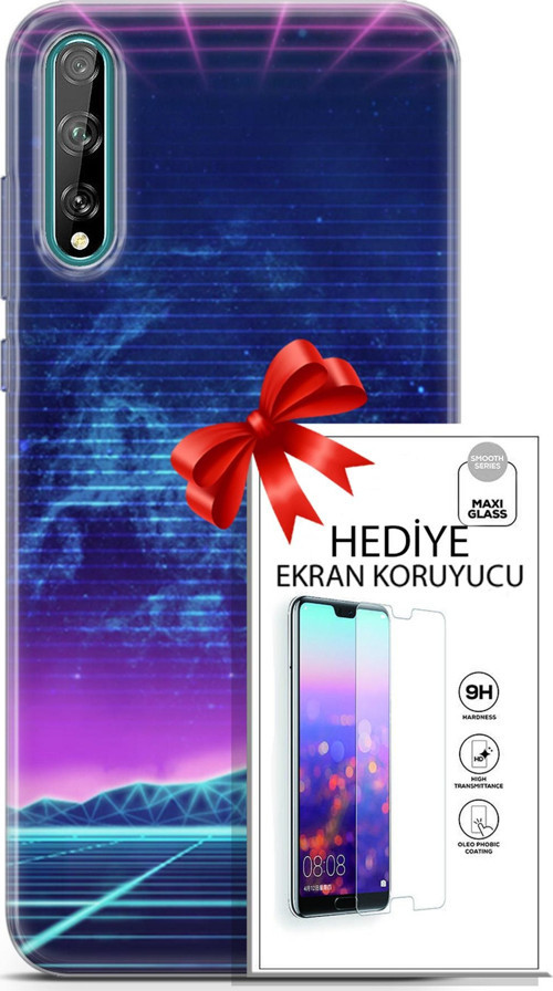Huawei P Smart S 2020 Kılıf Orijinal Seri Cyberpunk 30 Neon Game Kenarları Şeffaf Kapak Ve Ekran Koruyucu