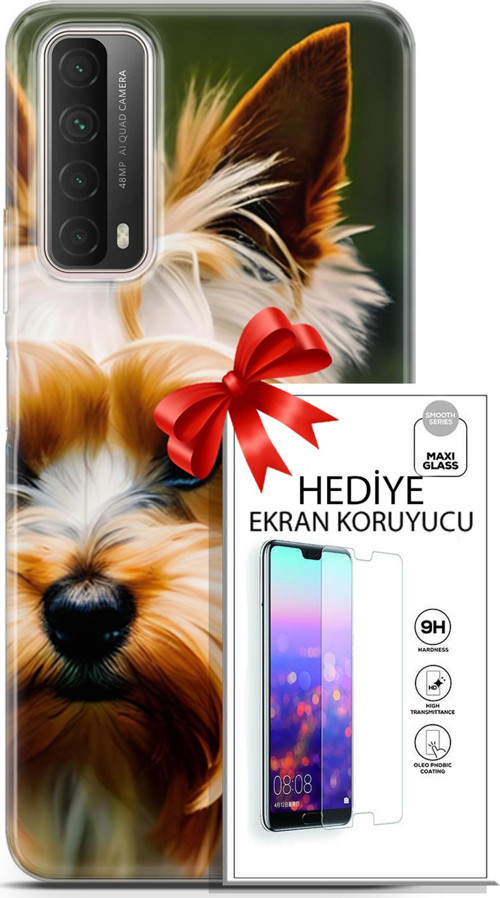 Huawei P Smart 2021 Kılıf Orijinal Seri Dogs 13 Yorkshire Terriyer Case Kapak Ekran Koruyucu