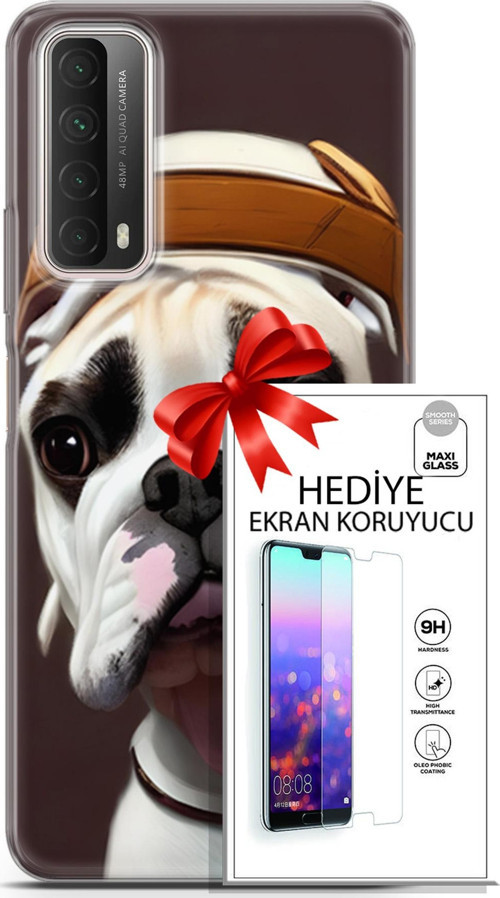 Huawei P Smart 2021 Kılıf Orijinal Seri Dogs 26 Mastiff Soft Kapak + Ekran Koruyucu