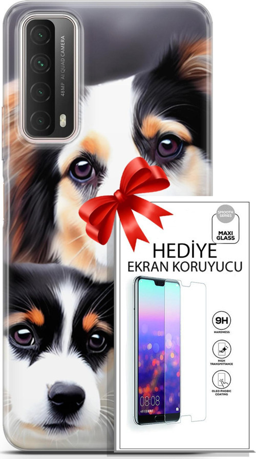 Huawei P Smart 2021 Kılıf Orijinal Seri Dogs 22 Bernese Dağ Köpeği Kap + Ekran Koruyucu