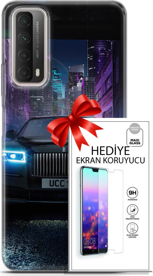 Huawei P Smart 2021 Kılıf Orijinal Seri Fantasy 12 Rolls Royce Tasarım Kılıf + Ekran Koruyucu