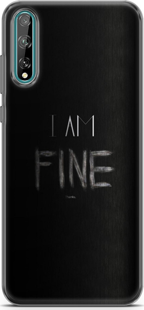 Huawei P Smart S 2020 Kılıf Orijinal Seri Typo 04 I Am Fine Silikon Kılıf