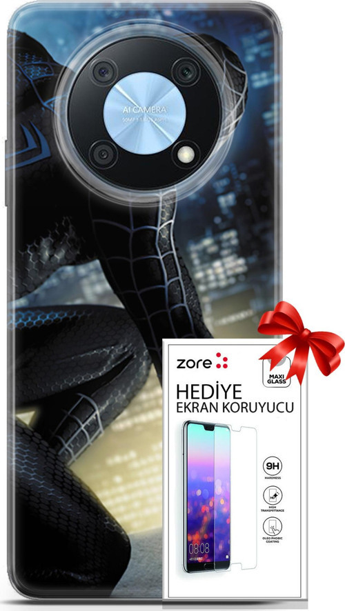 Huawei Nova Y90 Kılıf Orijinal Seri Supers 21 Spider Man Duvar Kağıdı Darbe Önleyici Kapak + Ön Ekran Koruyucu