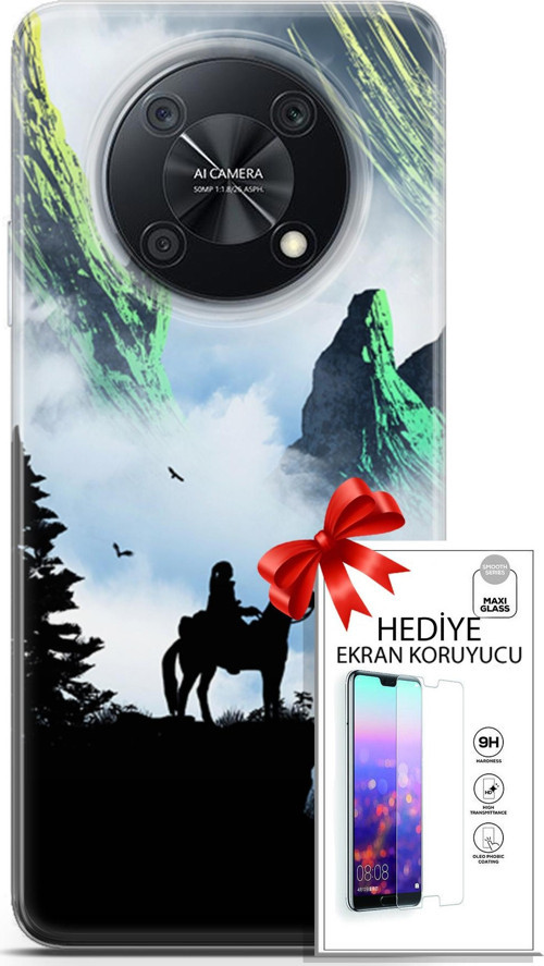 Huawei Nova Y90 Kılıf Orijinal Seri Algorand 25 Atlı Soyulmayan Kılıf + Ekran Koruyucu Full Koruma