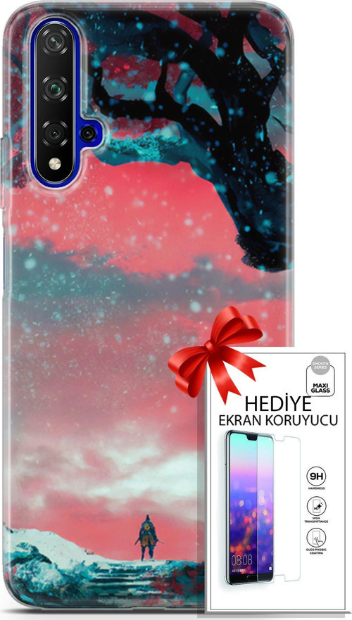 Huawei Nova 5T Kılıf Orijinal Seri Algorand 23 Şövalye Telefon Kabı Ve Ekran Koruyucu