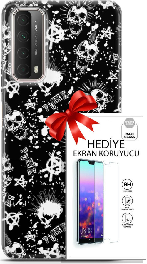 Huawei P Smart 2021 Kılıf Orijinal Seri Punky 23 Çarşı Punk Telefon Kabı Ve Ekran Koruyucu