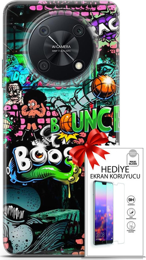 Huawei Nova Y90 Kılıf Orijinal Seri Bounce 02 Lois Francis Kapak Ve Ekran Koruyucu
