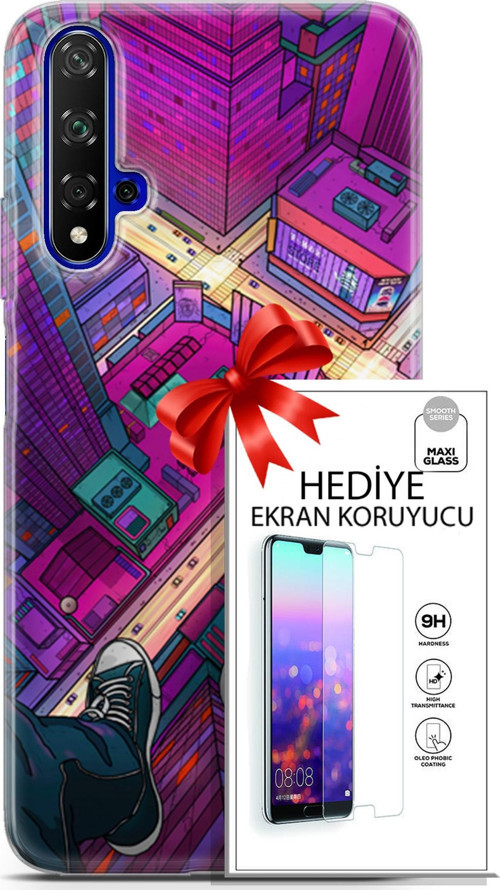 Huawei Nova 5T Kılıf Orijinal Seri Fantasy 13 Converse Case Kapak Ekran Koruyucu